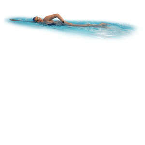 cut out woman swimming