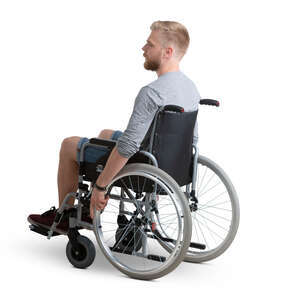 cut out man sitting in a wheelchair