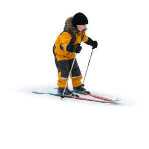 cut out little boy skiing