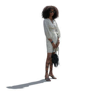 cut out backlit woman standing