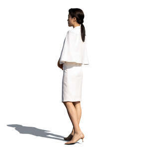 cut out asian woman standing