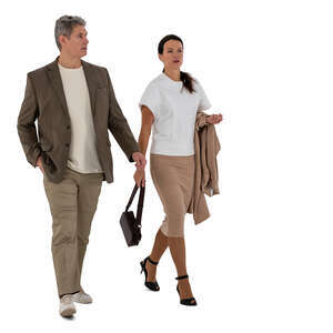 cut out man and woman walking