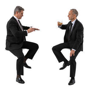 cut out men sitting in a bar and drinking