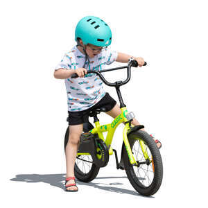 cut out little boy with a bicycle