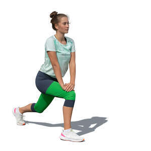 cut out young woman exercising outside