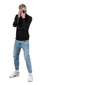 cut out man taking photos
