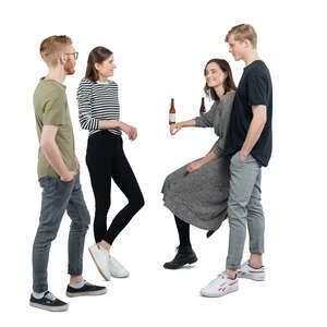 cut out group of friends hanging in the bar