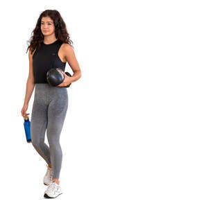 cut out woman coming from a boxing class