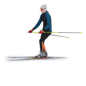 cut out young man skiing