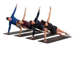 cut out group of people doing aerobic exercises
