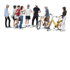 cut out group of young people hanging out