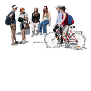 cut out group of youngsters hanging in the town
