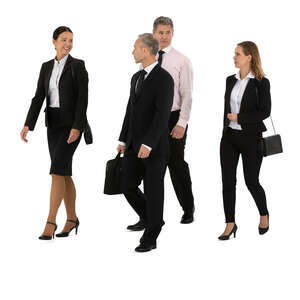cut out group of business people walking