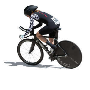 cut out track cyclist riding a bike