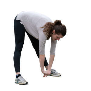 cut out woman doing stretching exercises