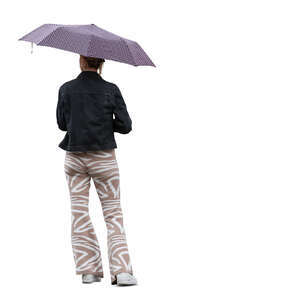 cut out woman with an umbrella standing