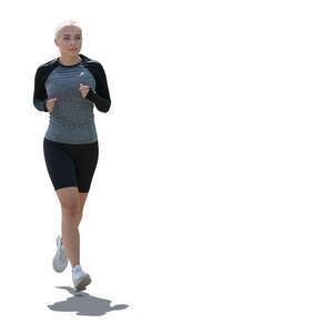 cut out backlit woman running