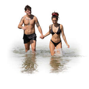 cut out ouple coming from swimming