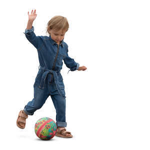 cut out little girl playing football