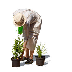 woman preparing to plant flowers in the garden