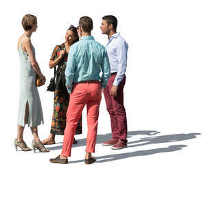 cut out group of adults standing and talking