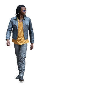 stylish black man walking
