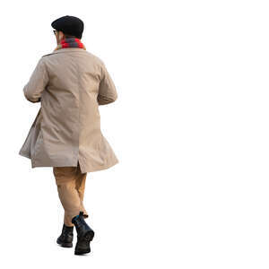 man in a trendy trenchcoat walking