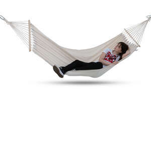 cut out woman lying in a hammock