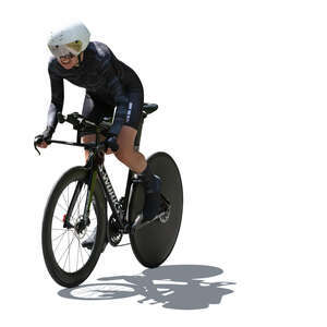 backlit track cyclist competing
