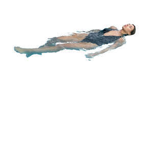 cut out woman swimming in the pool
