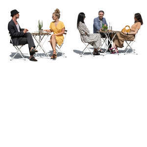 outdoor restaurant scene with people in summer