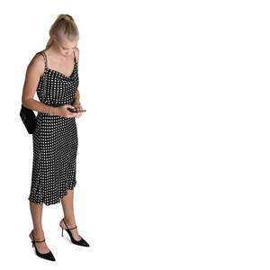 woman in a dress standing seen from above