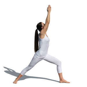 woman doing yoga outside