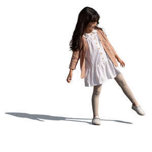 cut out little chinese girl playing