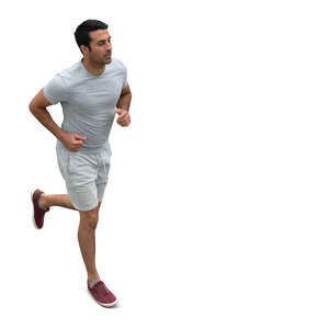 man running seen from above