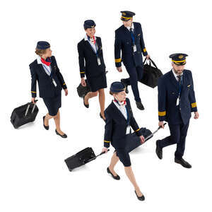 cut out flight crew walking seen from above