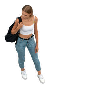 top view of a woman standing