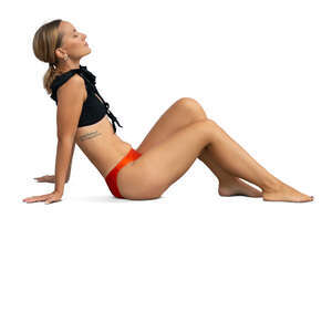 cut out woman sunbathing
