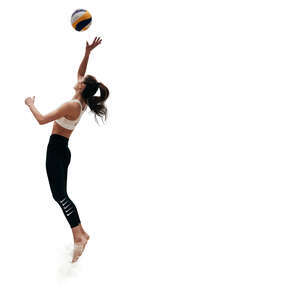 cut out woman playing beach volleyball