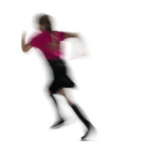 cut out motion blur image of a girl running