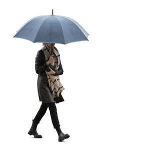 woman with an umbrella walking in the rain