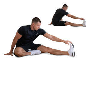 man with a mirror reflection doing exercises 