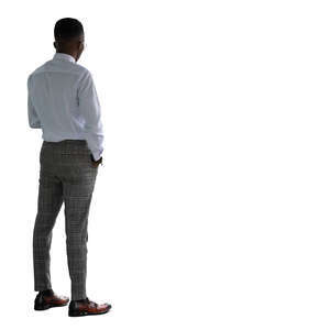 black man standing by the window