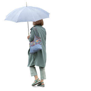 woman with an umbrella walking in the rain