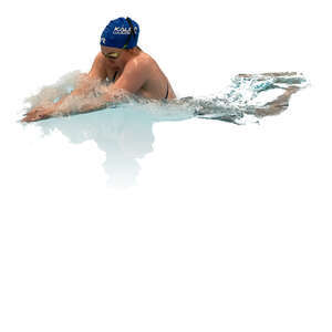 sporty woman swimming