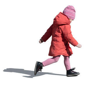 little girl in autumn running