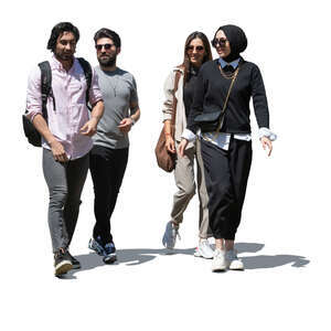 multinational group o people walking 