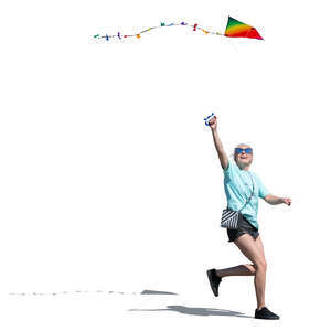 woman flying a kite