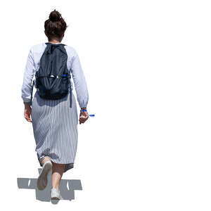 woman walking up the stairs