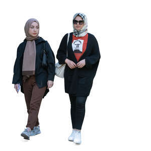 two muslim teenagers walking